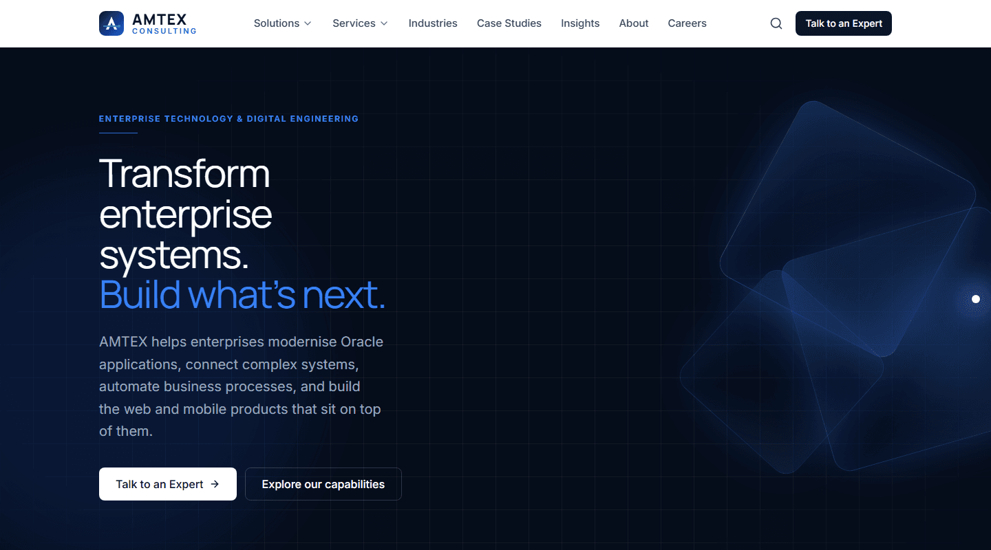 AMTEX Consulting website home page